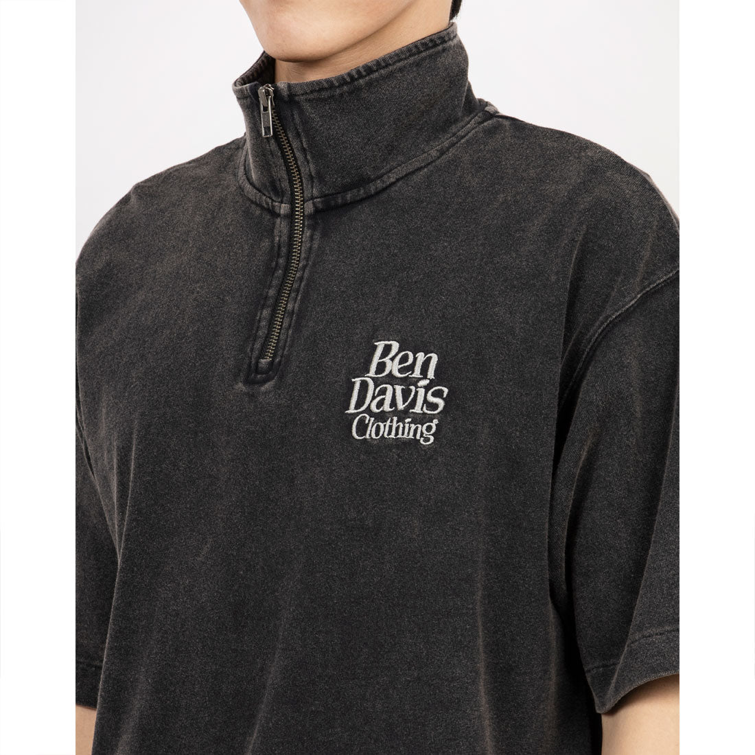 ベンデイビス BEN DAVIS BEN DAVIS ベンデイビス ハーフジップ パウダーブリーチ加工 （ブラック） ブラック