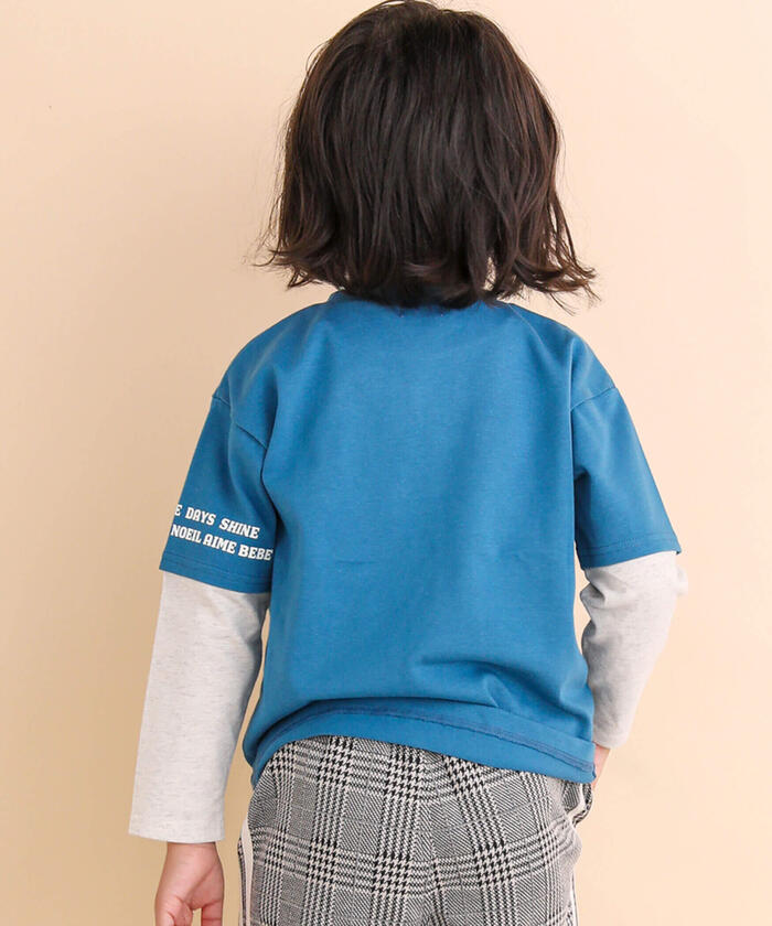 ノイユ エーム ベベ Noeil aime BeBe 重ね着風ポケットTシャツ