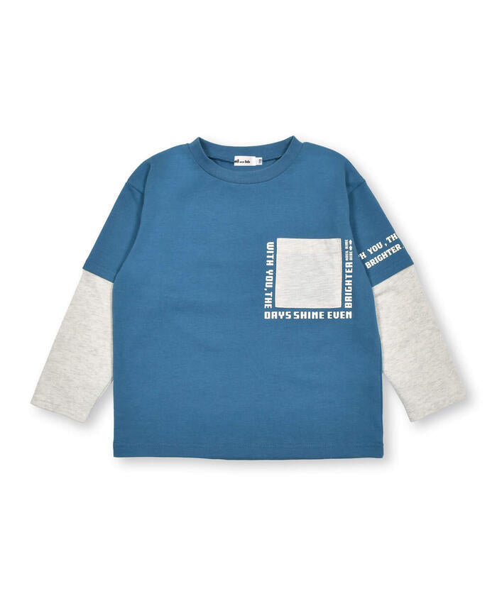 ノイユ エーム ベベ Noeil aime BeBe 重ね着風ポケットTシャツ