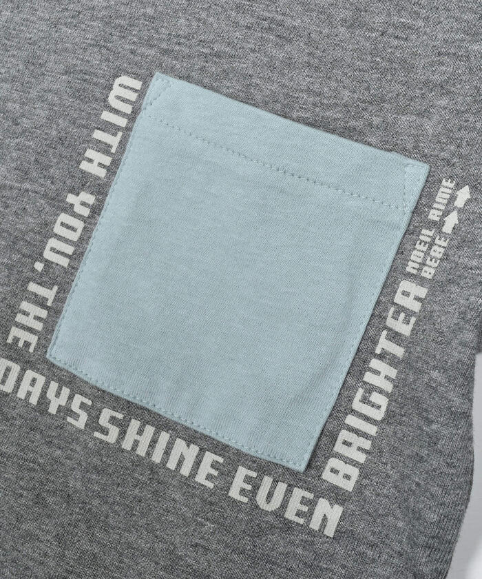 ノイユ エーム ベベ Noeil aime BeBe 重ね着風ポケットTシャツ