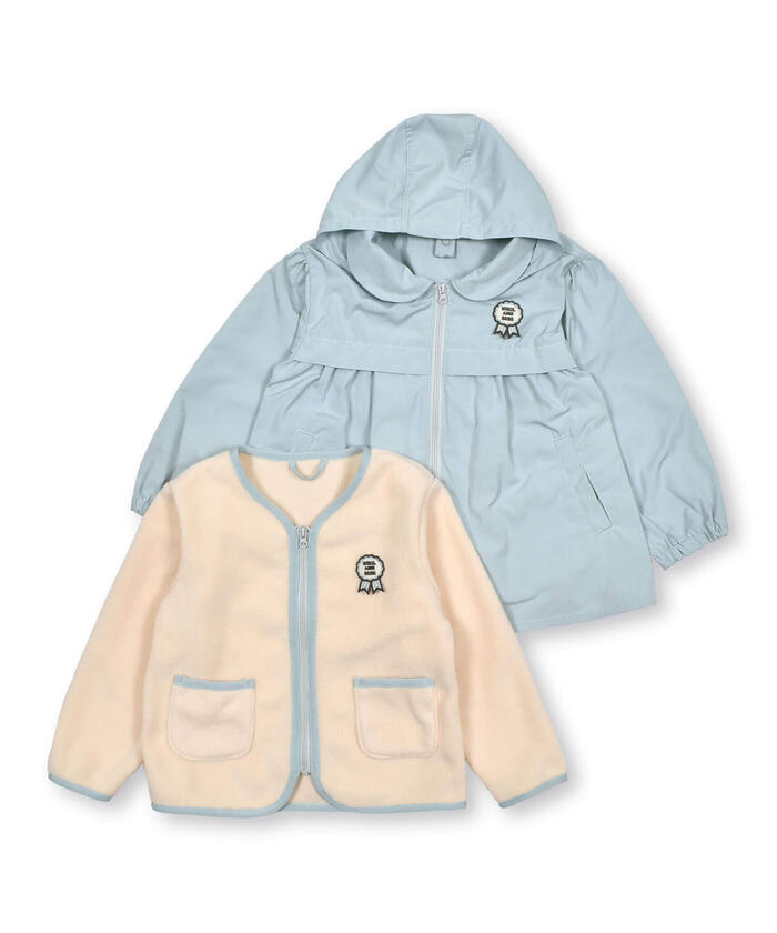 ノイユ エーム ベベ Noeil aime BeBe グログランフリース3WAYジャケット