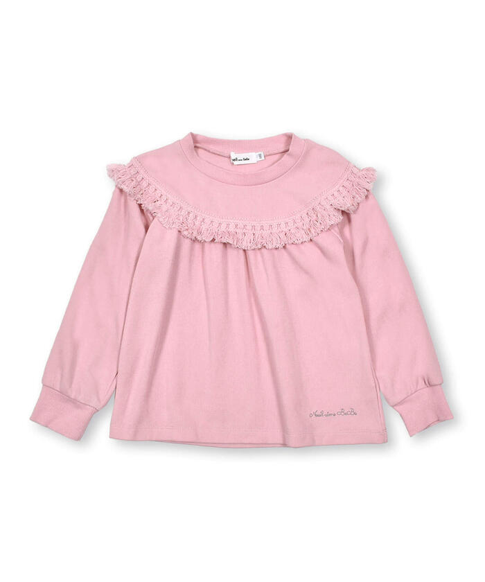 ノイユ エーム ベベ Noeil aime BeBe ダブルフェイスヨークフリンジトレーナー