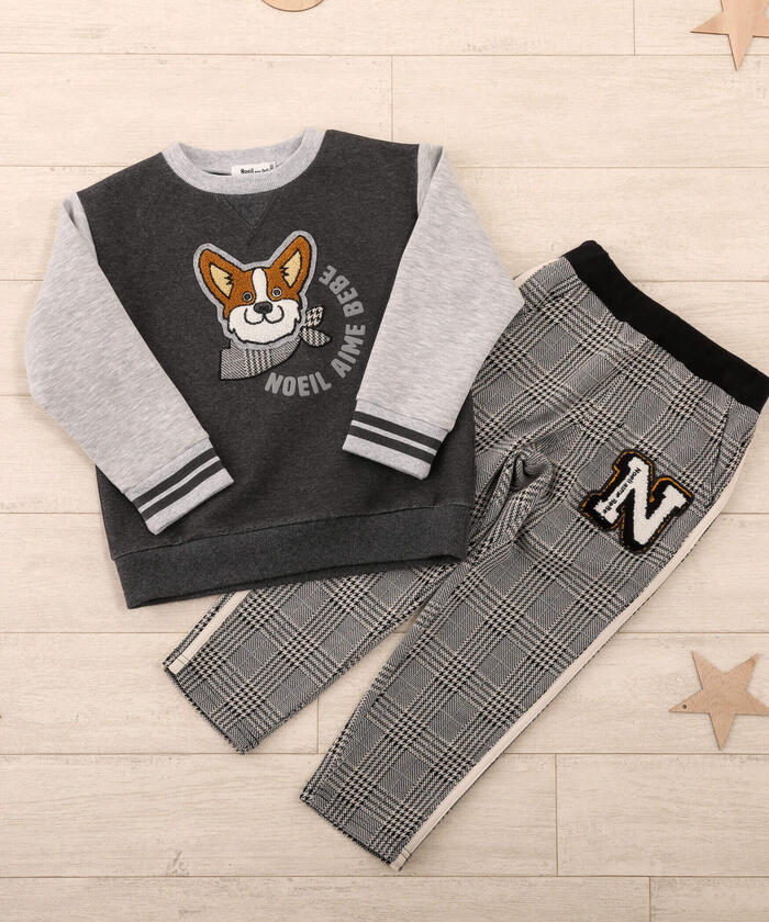 ノイユ エーム ベベ Noeil aime BeBe ダンボールニットDOG刺繍トレーナー