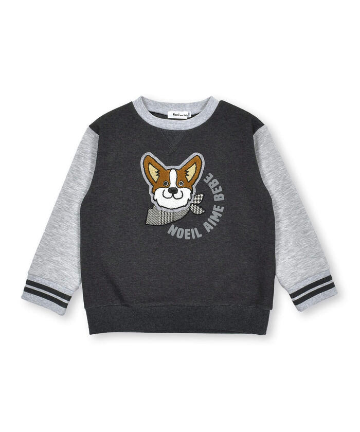 ノイユ エーム ベベ Noeil aime BeBe ダンボールニットDOG刺繍トレーナー