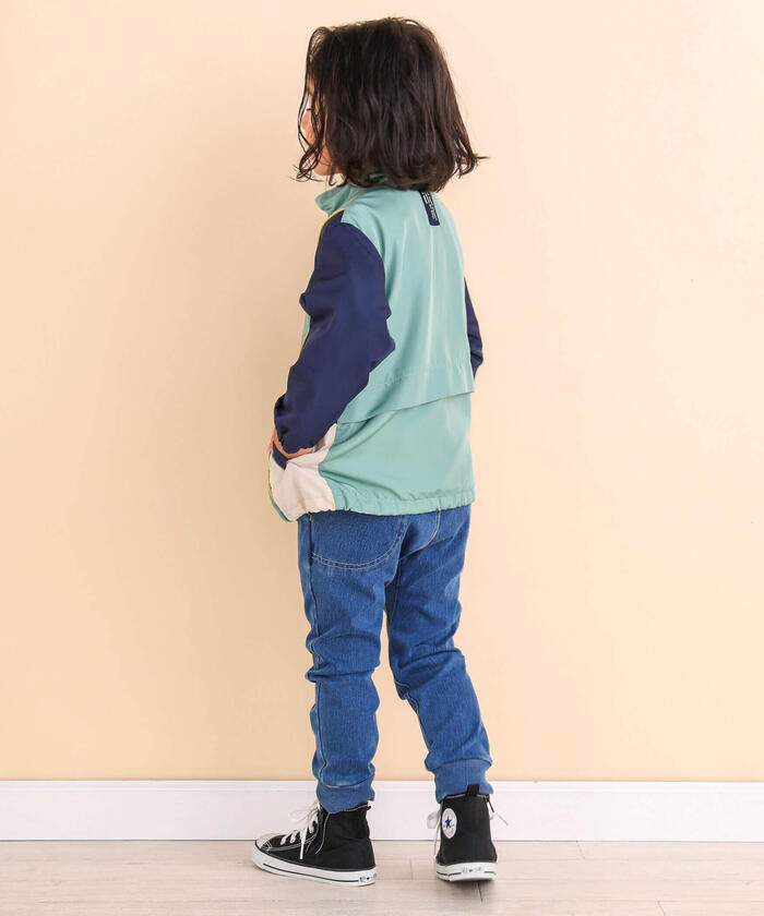 ノイユ エーム ベベ Noeil aime BeBe ニットデニムテーパードパンツ
