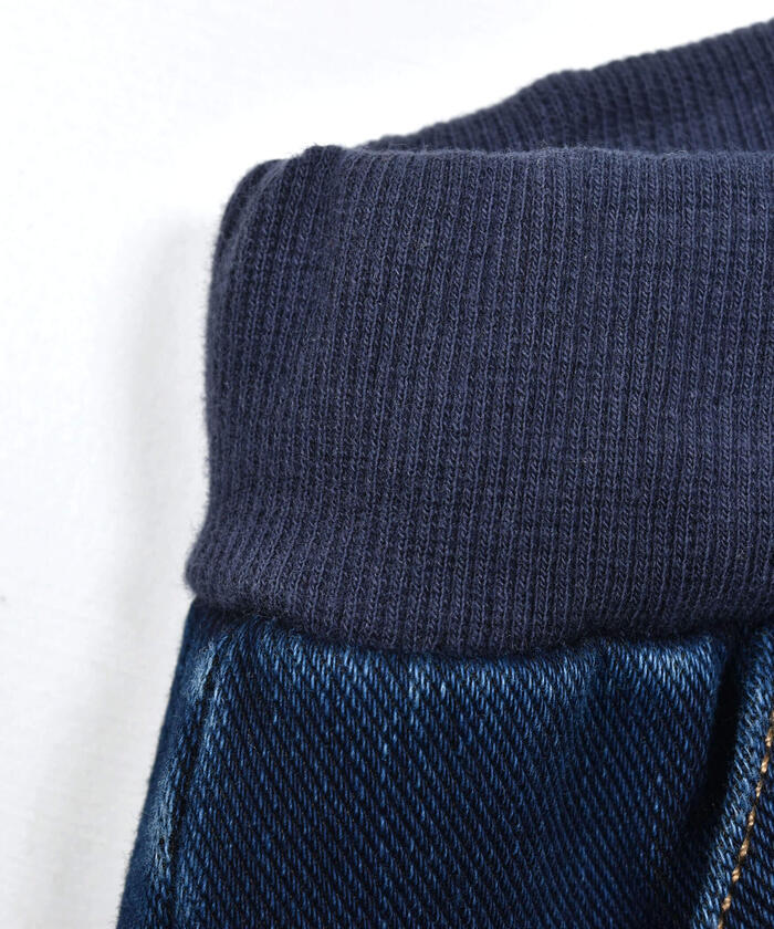 ノイユ エーム ベベ Noeil aime BeBe ニットデニムテーパードパンツ