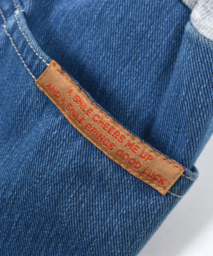 ノイユ エーム ベベ Noeil aime BeBe ニットデニムテーパードパンツ