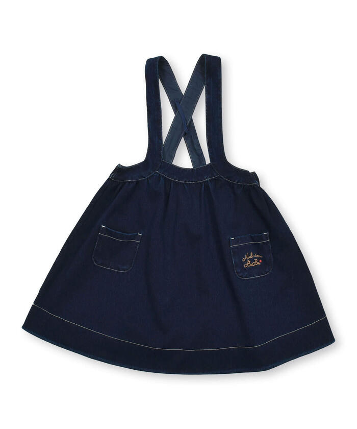 ノイユ エーム ベベ Noeil aime BeBe ニットデニムジャンパースカート