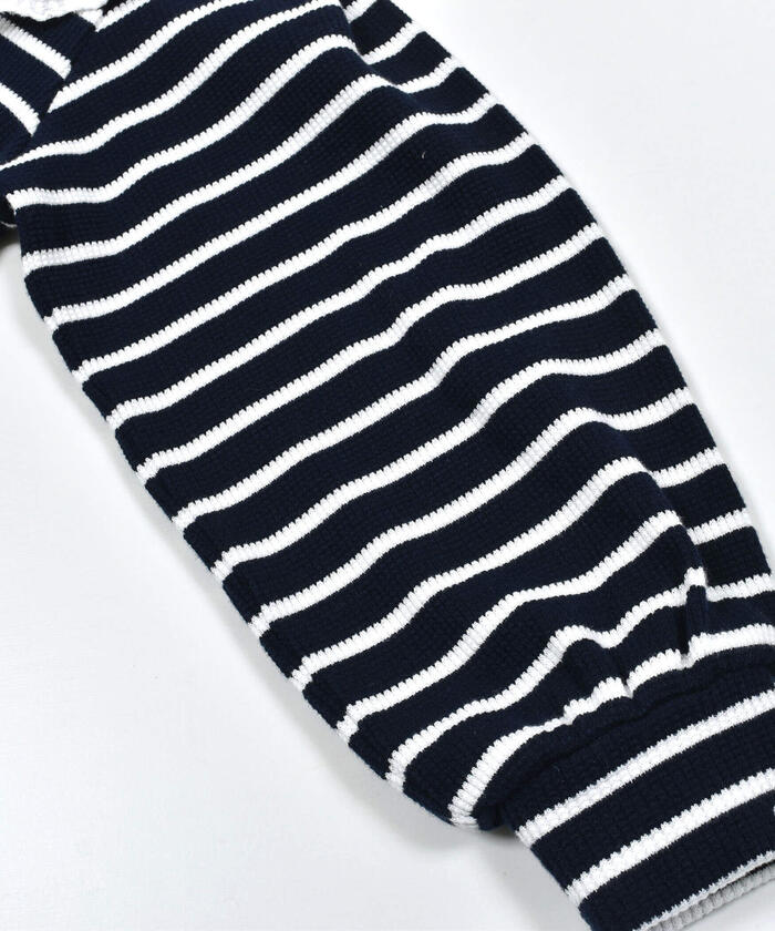 ノイユ エーム ベベ Noeil aime BeBe フラットカラーボーダーブラウスTシャツ