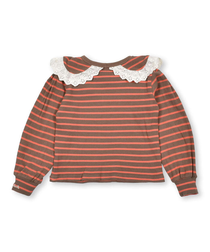 ノイユ エーム ベベ Noeil aime BeBe フラットカラーボーダーブラウスTシャツ