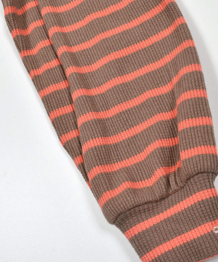 ノイユ エーム ベベ Noeil aime BeBe フラットカラーボーダーブラウスTシャツ