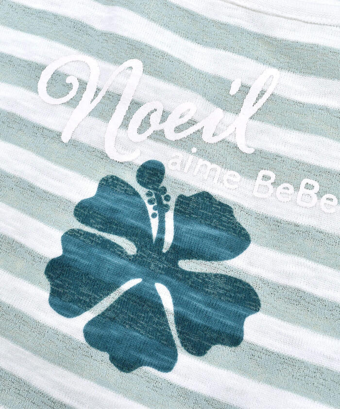 ノイユ エーム ベベ Noeil aime BeBe 【2点セット】ボーダーショートTシャツ＆ランニングワンピース