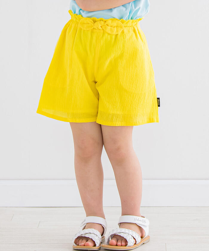 ノイユ エーム ベベ Noeil aime BeBe フレアキュロトパンツ,イエロー