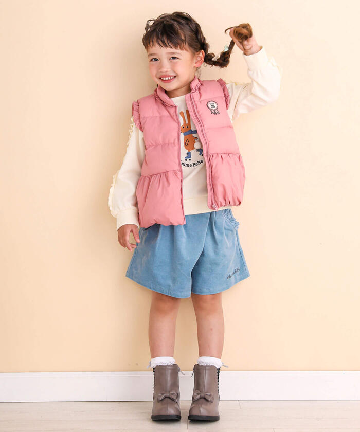 ノイユ エーム ベベ Noeil aime BeBe ストレッチコールラップキュロットパンツ