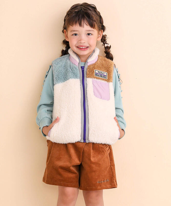 ノイユ エーム ベベ Noeil aime BeBe ストレッチコールラップキュロットパンツ