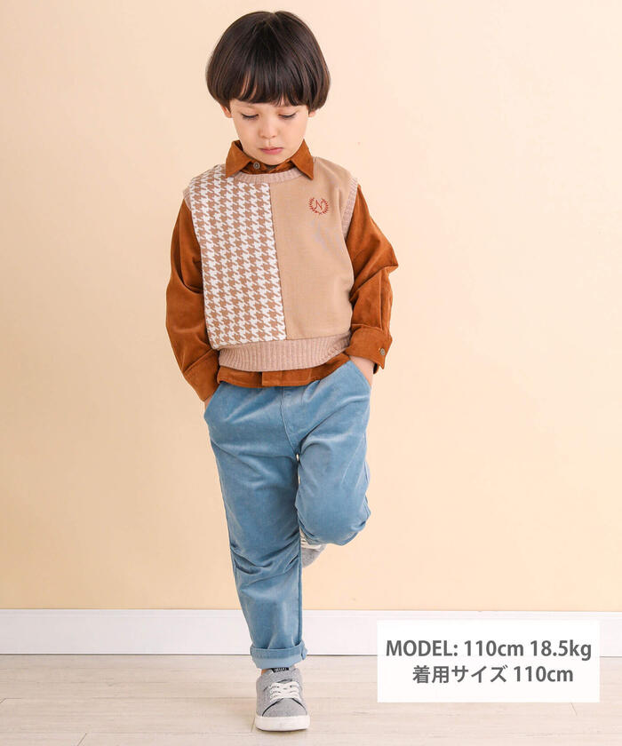 ノイユ エーム ベベ Noeil aime BeBe ストレッチコールロングパンツ