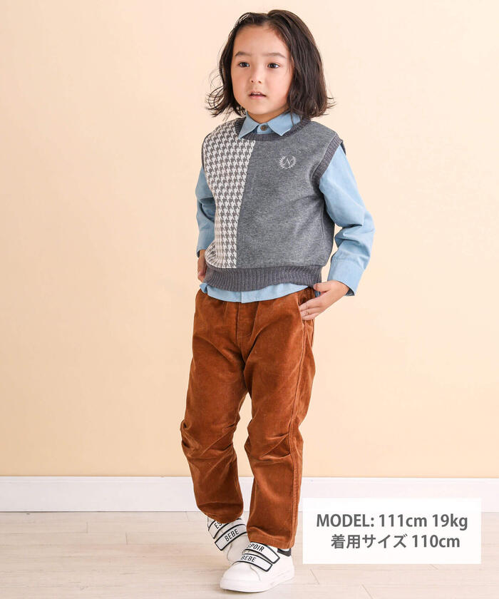 ノイユ エーム ベベ Noeil aime BeBe ストレッチコールロングパンツ