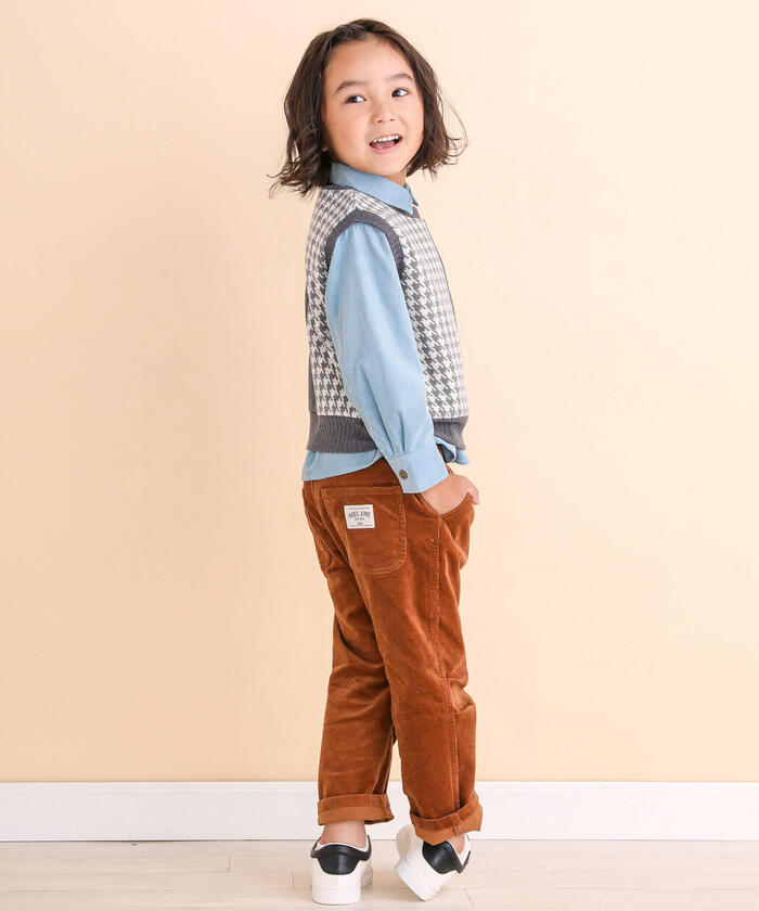ノイユ エーム ベベ Noeil aime BeBe ストレッチコールロングパンツ
