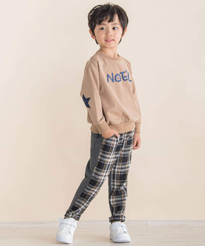 ノイユ エーム ベベ Noeil aime BeBe チェックインレイ配色パンツ
