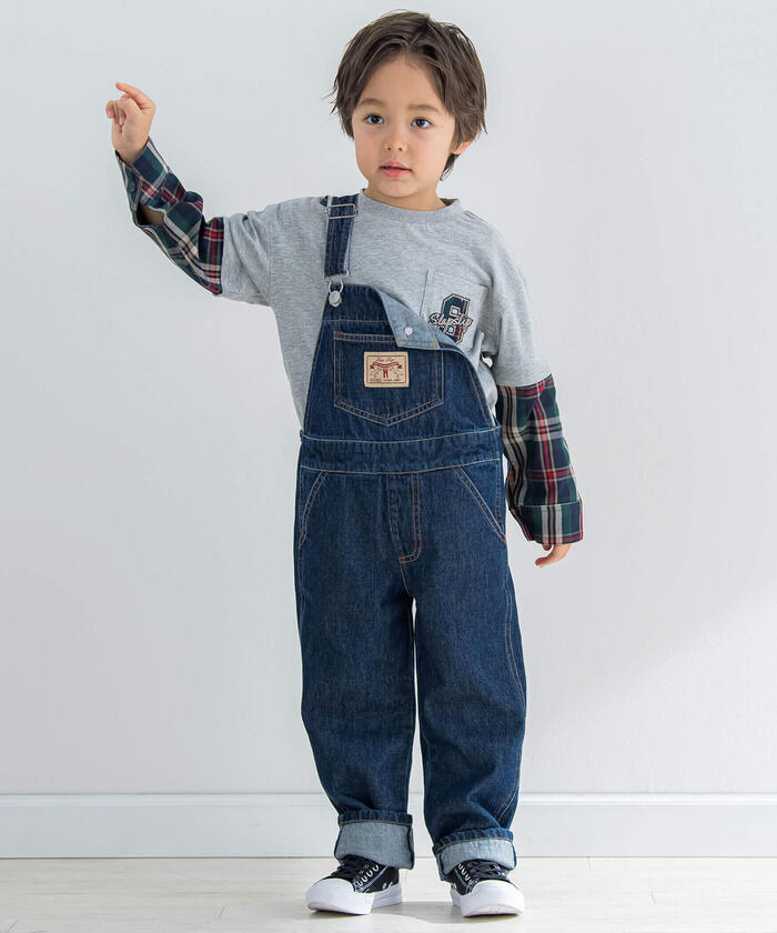 スラップ スリップ SLAP SLIP チェック柄レイヤード長袖Tシャツ