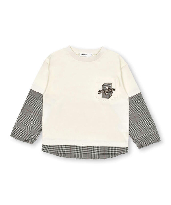 スラップ スリップ SLAP SLIP チェック柄レイヤード長袖Tシャツ