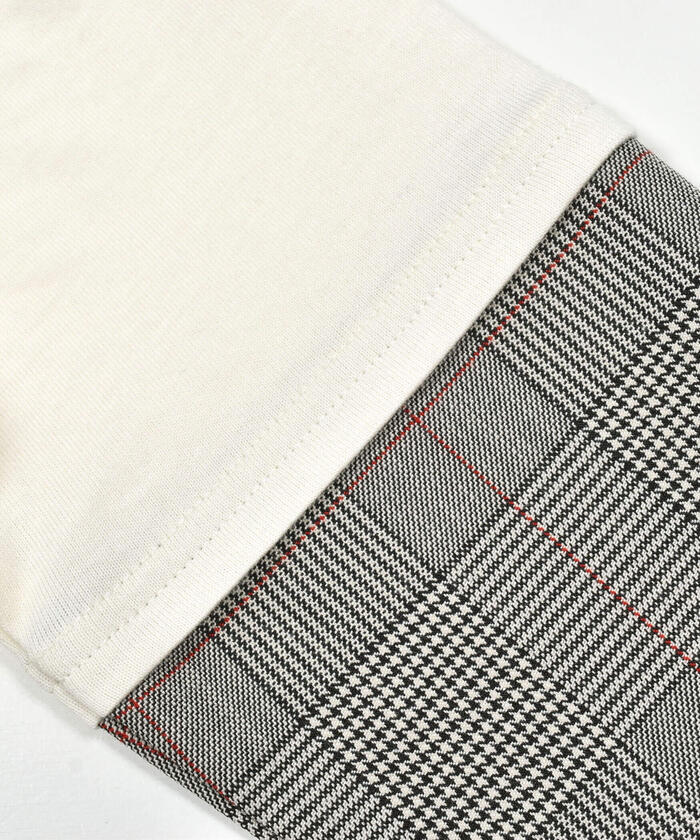 スラップ スリップ SLAP SLIP チェック柄レイヤード長袖Tシャツ