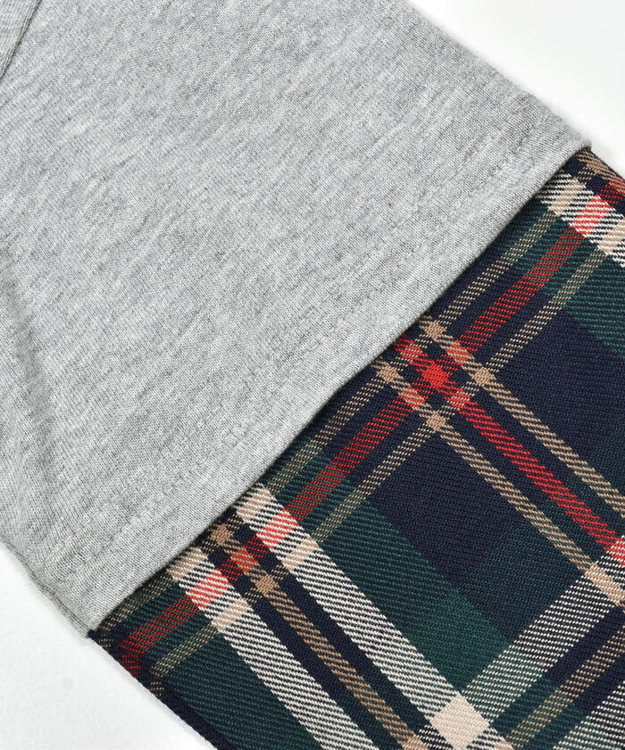 スラップ スリップ SLAP SLIP チェック柄レイヤード長袖Tシャツ