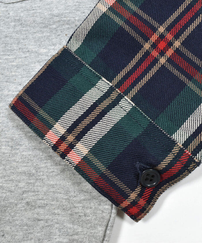 スラップ スリップ SLAP SLIP チェック柄レイヤード長袖Tシャツ