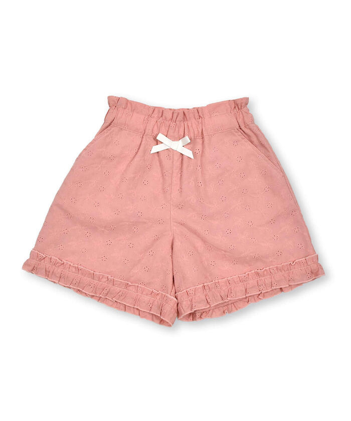 スラップ スリップ SLAP SLIP 【お揃い】裾フリルお花レースハーフパンツ