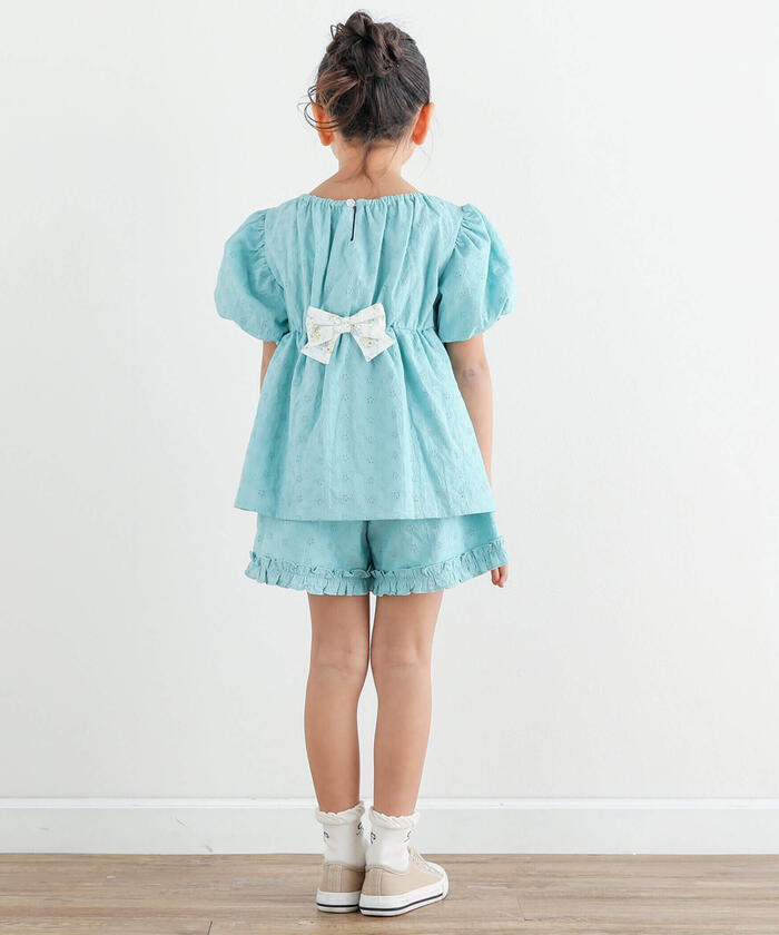 スラップ スリップ SLAP SLIP 【お揃い】裾フリルお花レースハーフパンツ