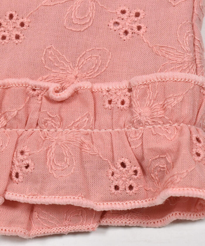 スラップ スリップ SLAP SLIP 【お揃い】裾フリルお花レースハーフパンツ