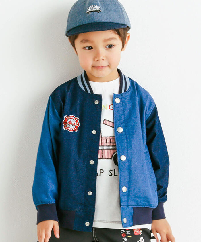 スラップ スリップ SLAP SLIP バックプリント切り替えデニムブルゾン