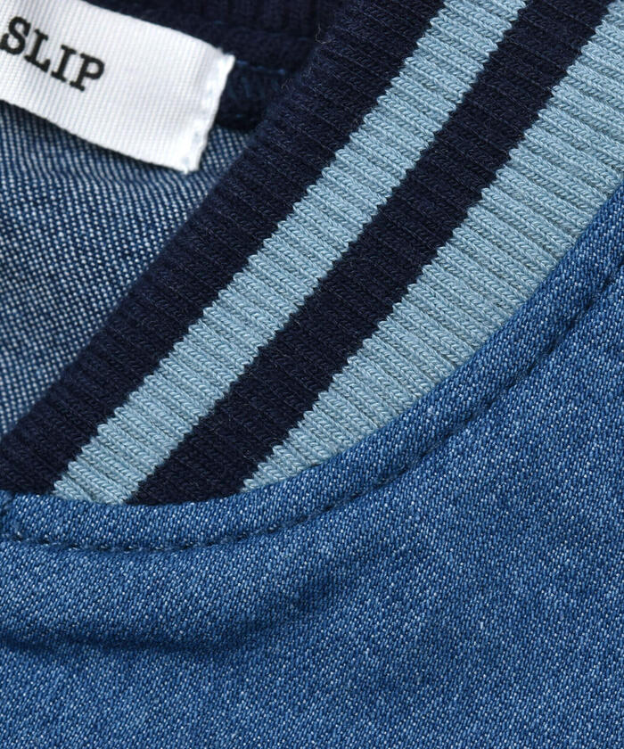 スラップ スリップ SLAP SLIP バックプリント切り替えデニムブルゾン