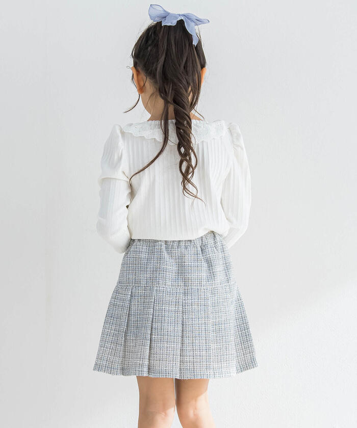 Slap Slip SLAP SLIP Denim Twill Lame Tweed Skirt Pants