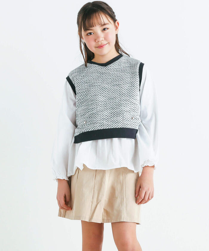 Slap Slip SLAP SLIP Denim Twill Lame Tweed Skirt Pants