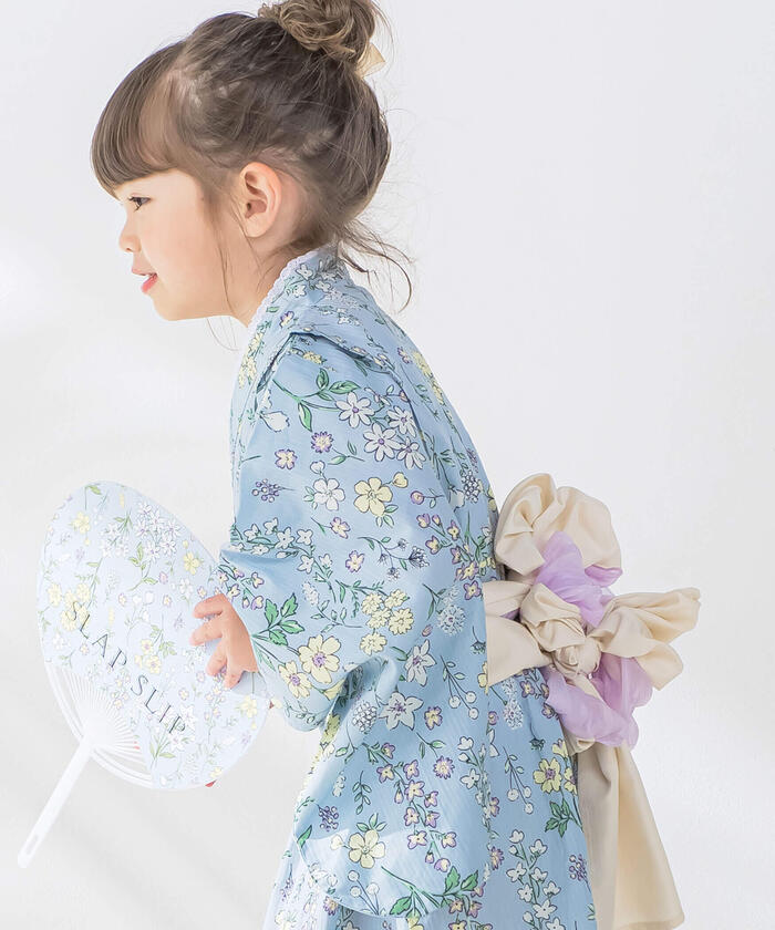 スラップ スリップ SLAP SLIP 【お揃い】花火檸檬花紋領蕾絲浴衣+帶子套裝