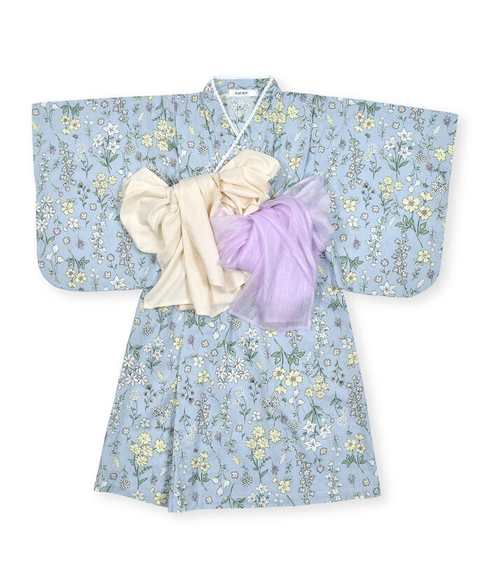 スラップ スリップ SLAP SLIP 【お揃い】花火檸檬花紋領蕾絲浴衣+帶子套裝