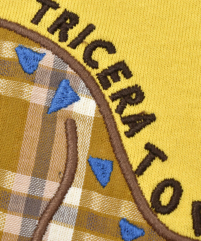 スラップ スリップ SLAP SLIP 格紋恐龍補丁刺繡長袖T恤
