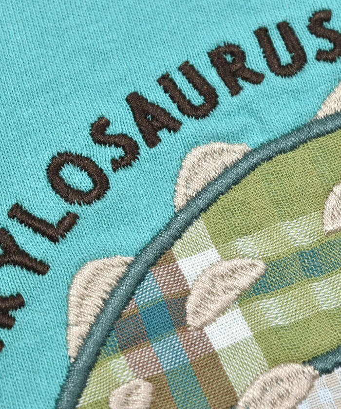 スラップ スリップ SLAP SLIP 格紋恐龍補丁刺繡長袖T恤