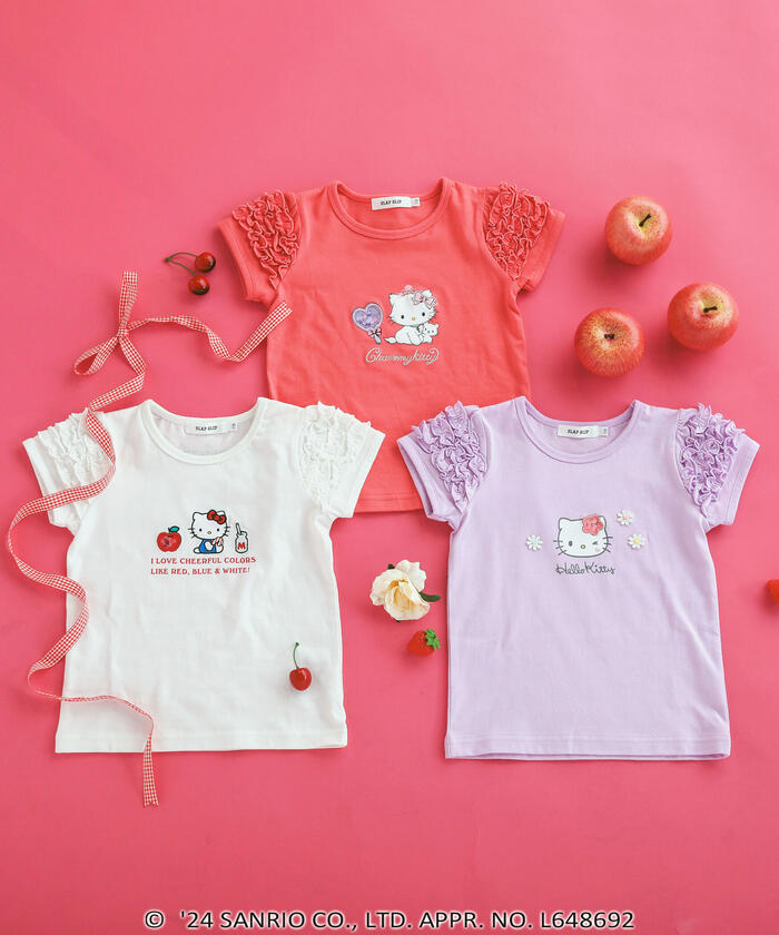 Slap Slip SLAP SLIP 【Hello Kitty × SLAPSLIP】 Frill Puff Sleeve Character Print T-Shirt