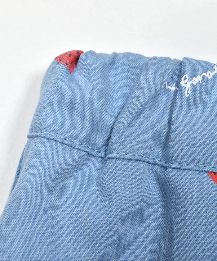 Slap Slip SLAP SLIP 【Matching】 Strawberry Print All-Over Check Pattern Skirt with Ribbon Front Tucks (90~1