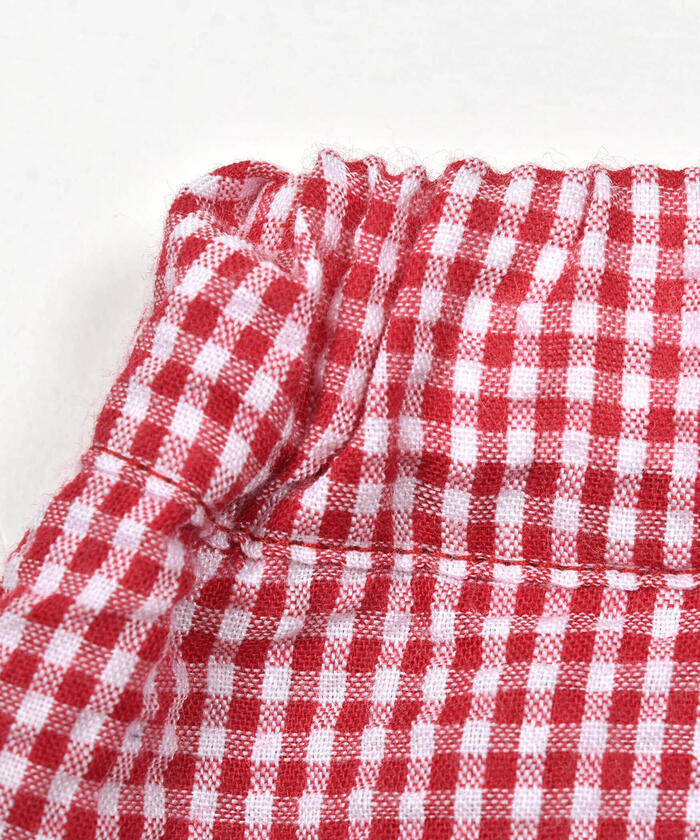 Slap Slip SLAP SLIP 【Matching】 Strawberry Print All-Over Check Pattern Skirt with Ribbon Front Tucks (90~1