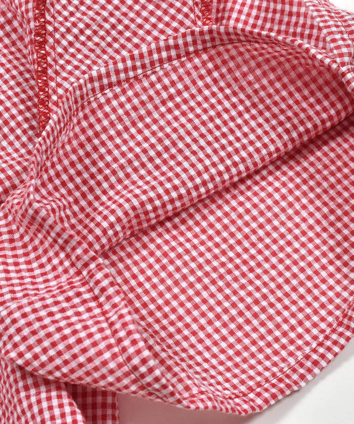 Slap Slip SLAP SLIP 【Matching】 Strawberry Print All-Over Check Pattern Skirt with Ribbon Front Tucks (90~1