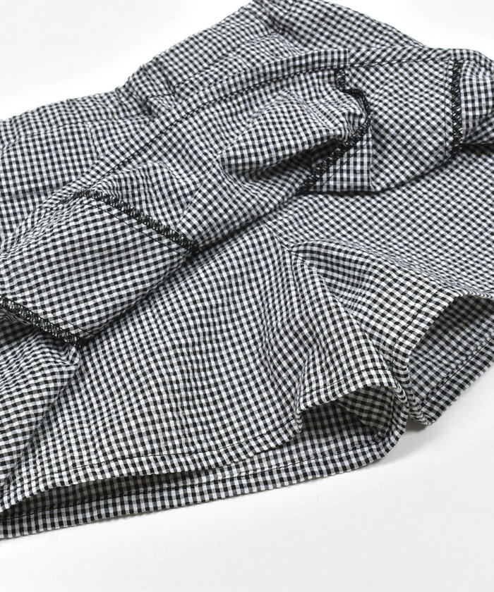 Slap Slip SLAP SLIP 【Matching】 Strawberry Print All-Over Check Pattern Skirt with Ribbon Front Tucks (90~1