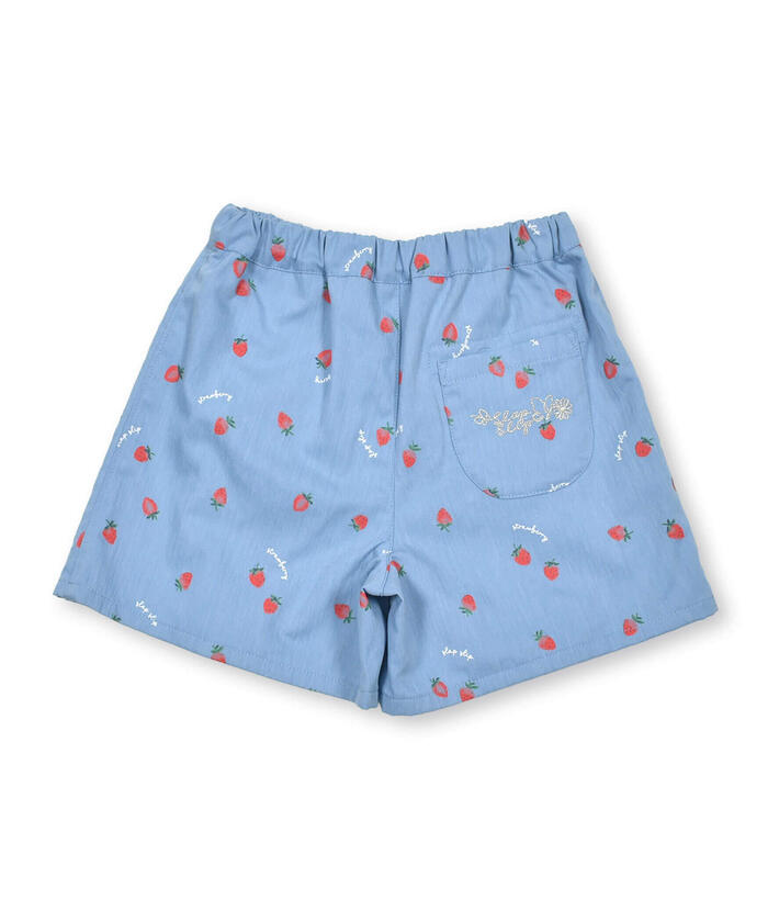 Slap Slip SLAP SLIP 【Matching】 Strawberry Print All-Over Check Pattern Skirt with Ribbon Front Tucks (90~1