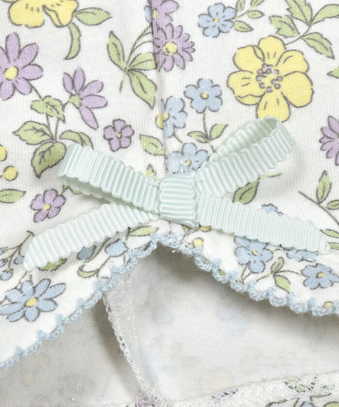 Slap Slip SLAP SLIP 【Matching】 Solid Cherry Ribbon Floral Pattern Leggings with 6/10 Length