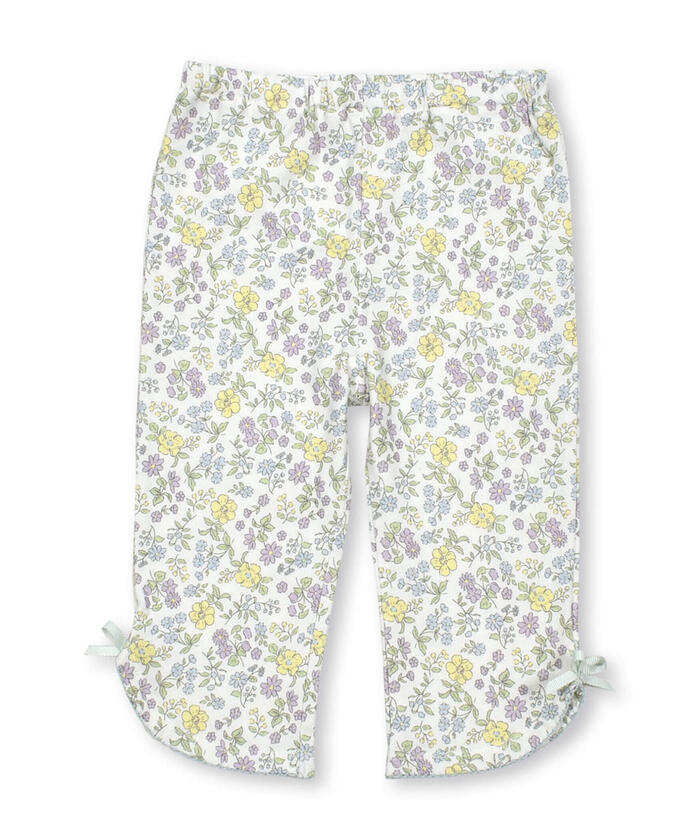Slap Slip SLAP SLIP 【Matching】 Solid Cherry Ribbon Floral Pattern Leggings with 6/10 Length