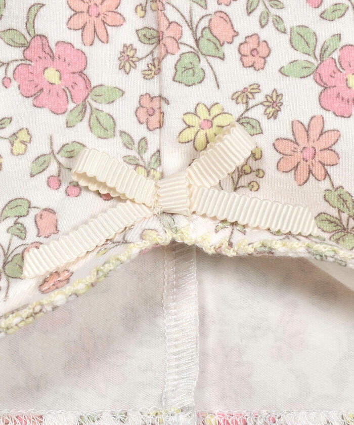 Slap Slip SLAP SLIP 【Matching】 Solid Cherry Ribbon Floral Pattern Leggings with 6/10 Length