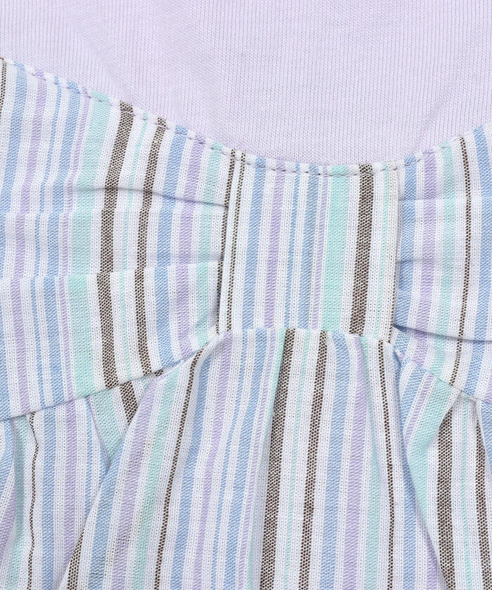 Slap Slip SLAP SLIP 【Matching】 Front Ribbon Check Stripe Pattern Switch Half Sleeve T-Shirt (80~130c)