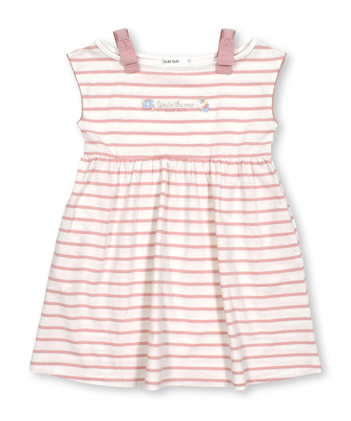 Slap Slip SLAP SLIP Sparkling Embroidered Shoulder-Open Ribbon Dress